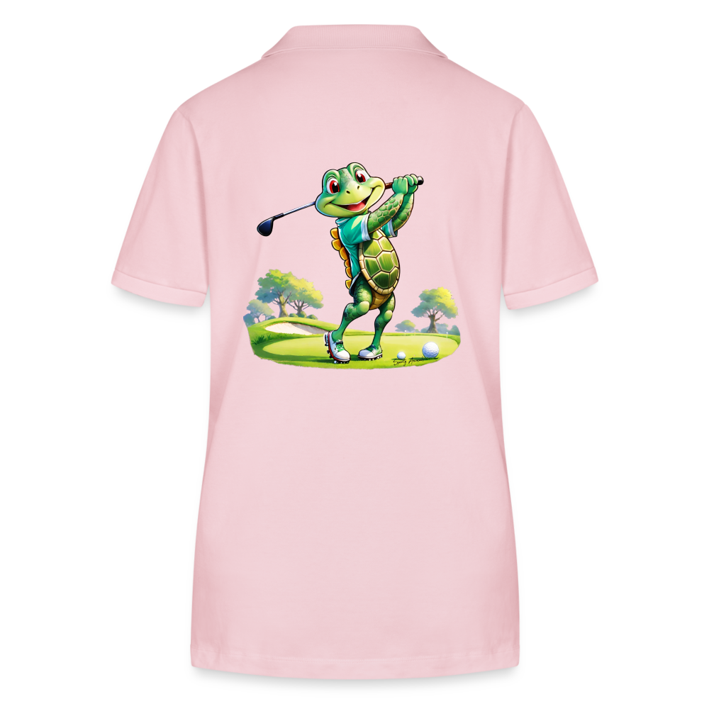 Golfing Turtle - Organic Damen Poloshirt - Hellrosa