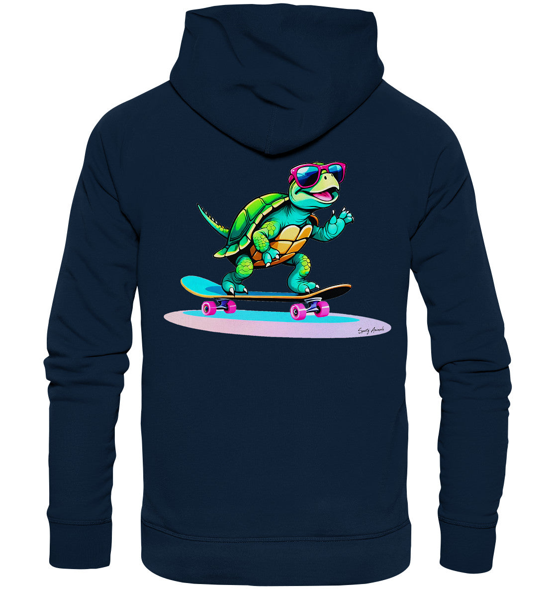 Skateboarding Turtle - Organic Fashion Hoodie