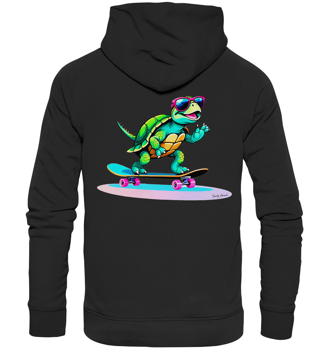 Skateboarding Turtle - Organic Fashion Hoodie