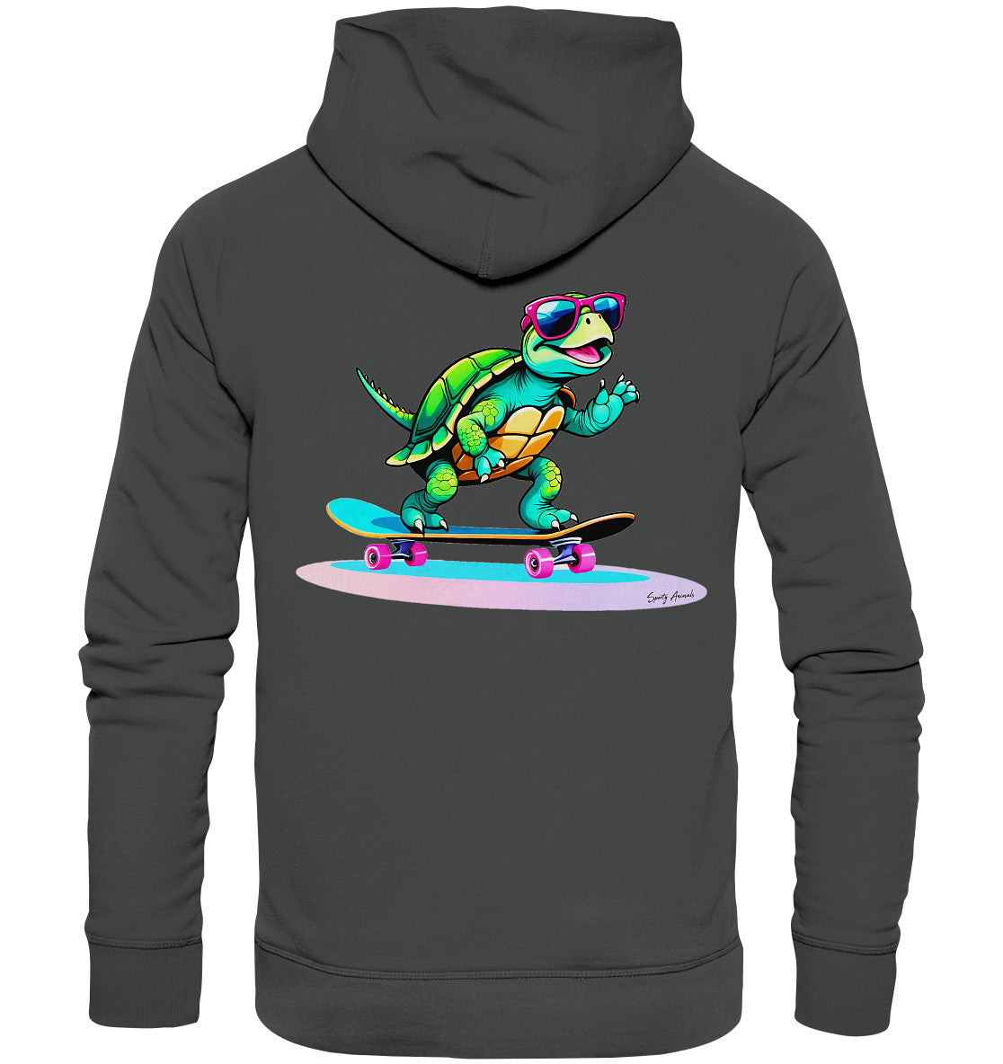 Skateboarding Turtle - Organic Fashion Hoodie