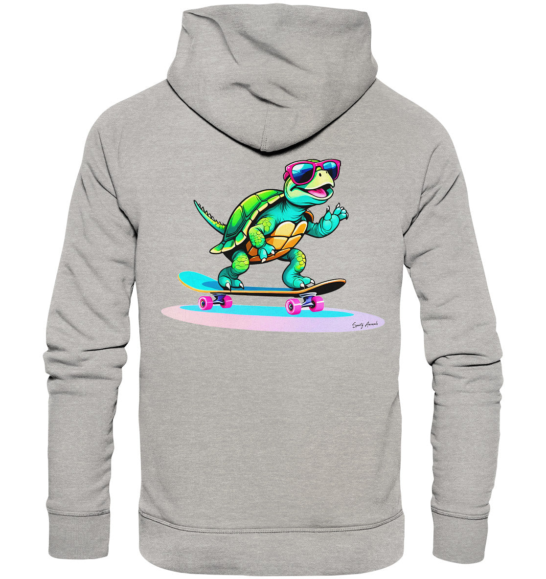 Skateboarding Turtle - Organic Fashion Hoodie