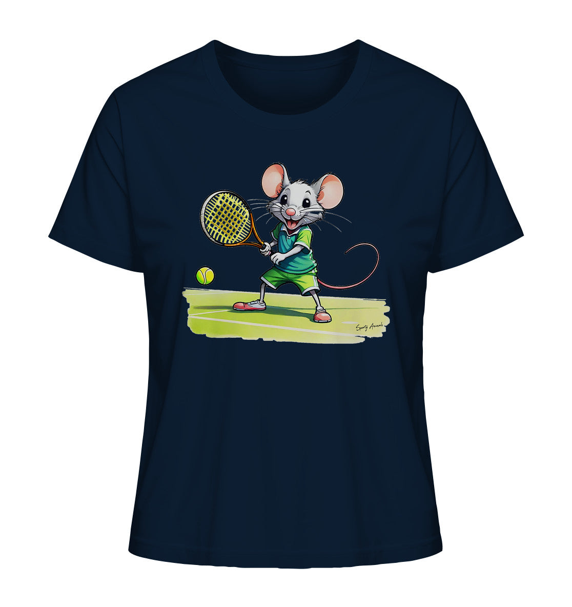 Tennis Mouse T-Shirt - Ladies Organic Shirt