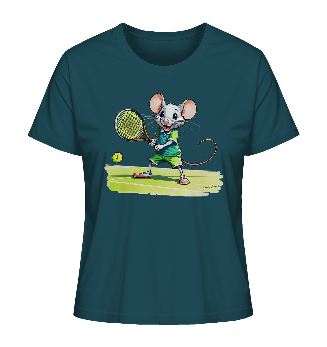 Tennis Mouse T-Shirt - Ladies Organic Shirt