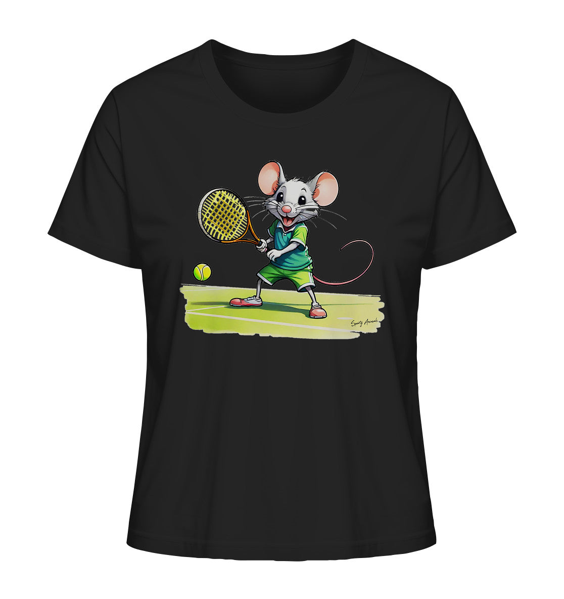Tennis Mouse T-Shirt - Ladies Organic Shirt