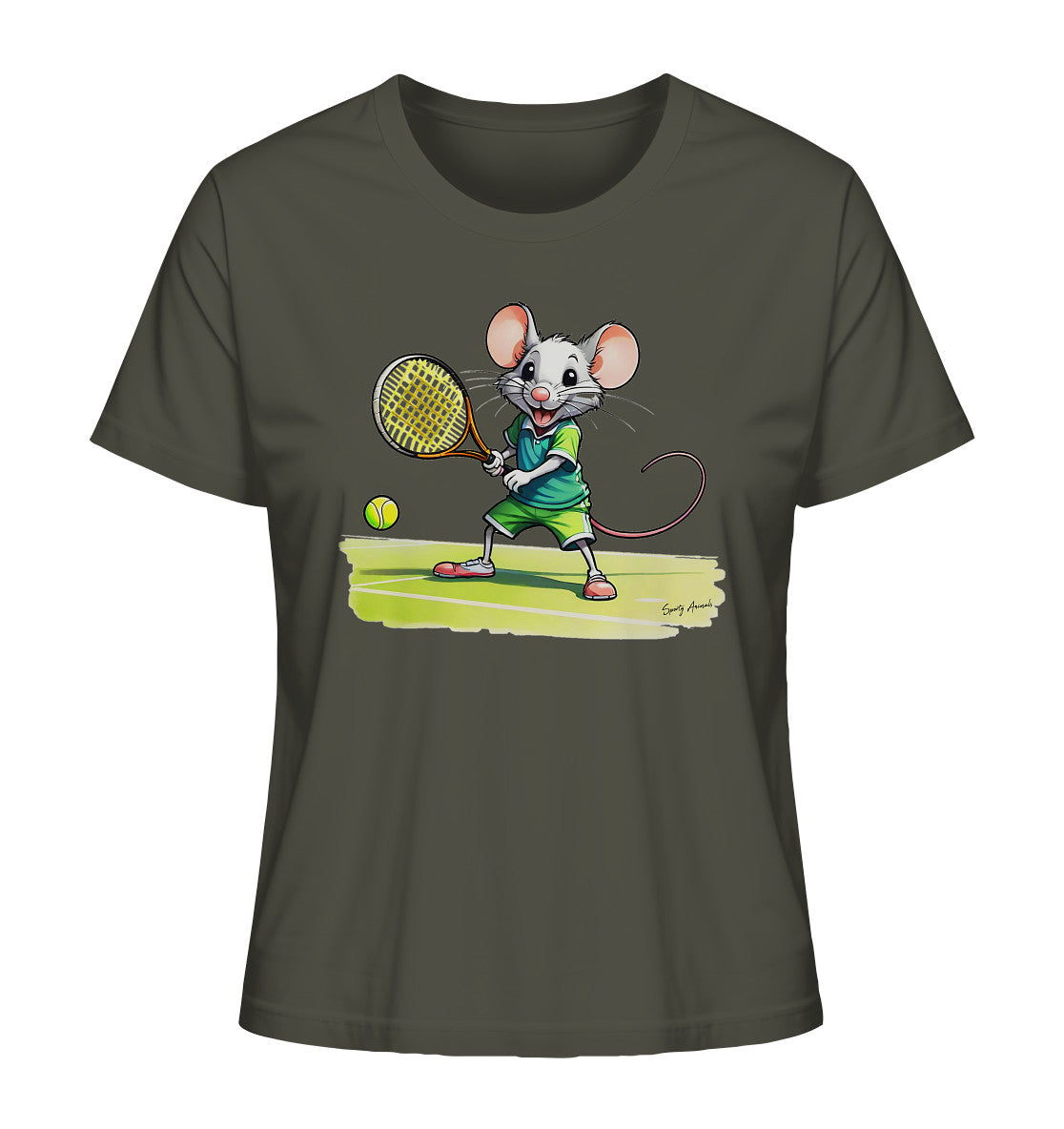 Tennis Mouse T-Shirt - Ladies Organic Shirt