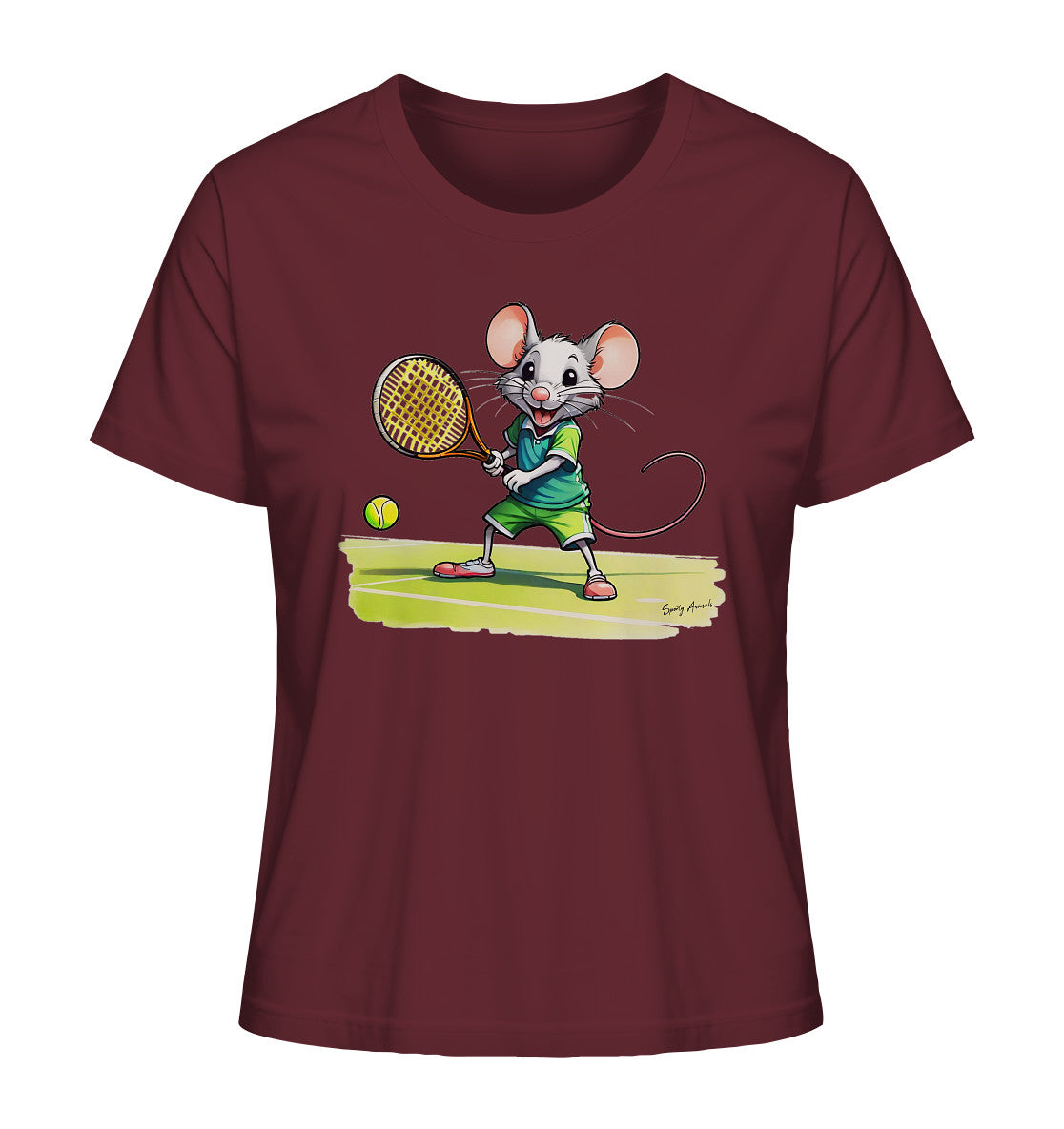 Tennis Mouse T-Shirt - Ladies Organic Shirt