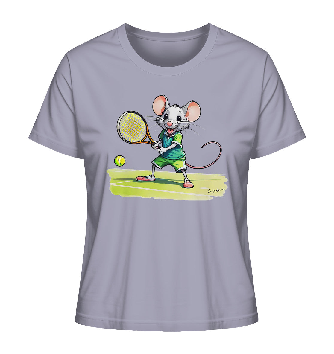 Tennis Mouse T-Shirt - Ladies Organic Shirt