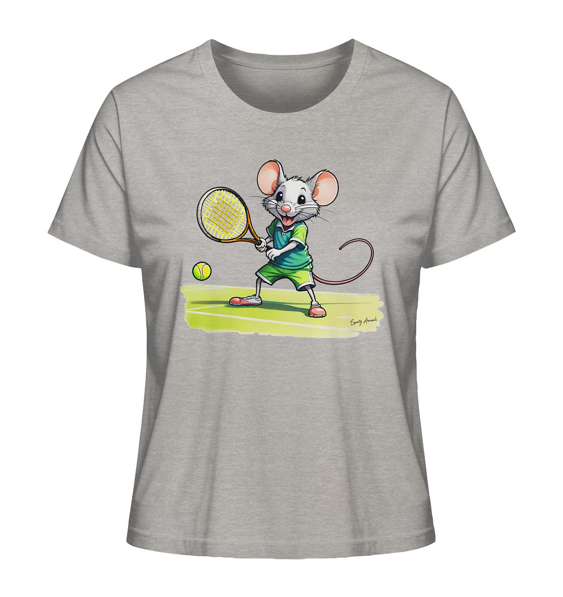 Tennis Mouse T-Shirt - Ladies Organic Shirt