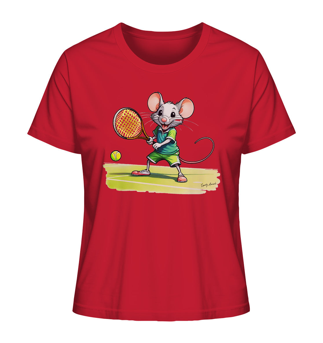 Tennis Mouse T-Shirt - Ladies Organic Shirt