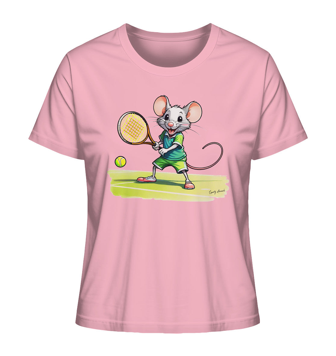 Tennis Mouse T-Shirt - Ladies Organic Shirt