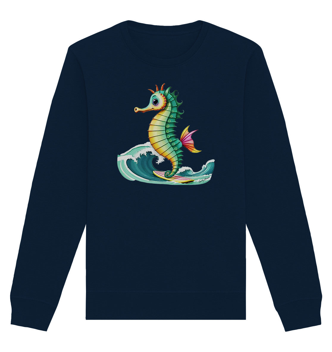 Surfing Seahorse - Organic Basic Unisex Sweatshirt