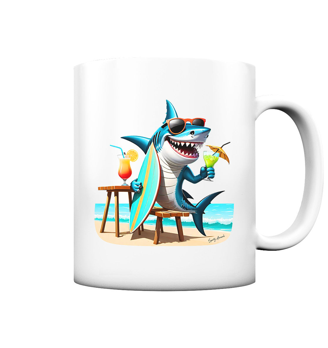 Surfing Shark - Tasse matt