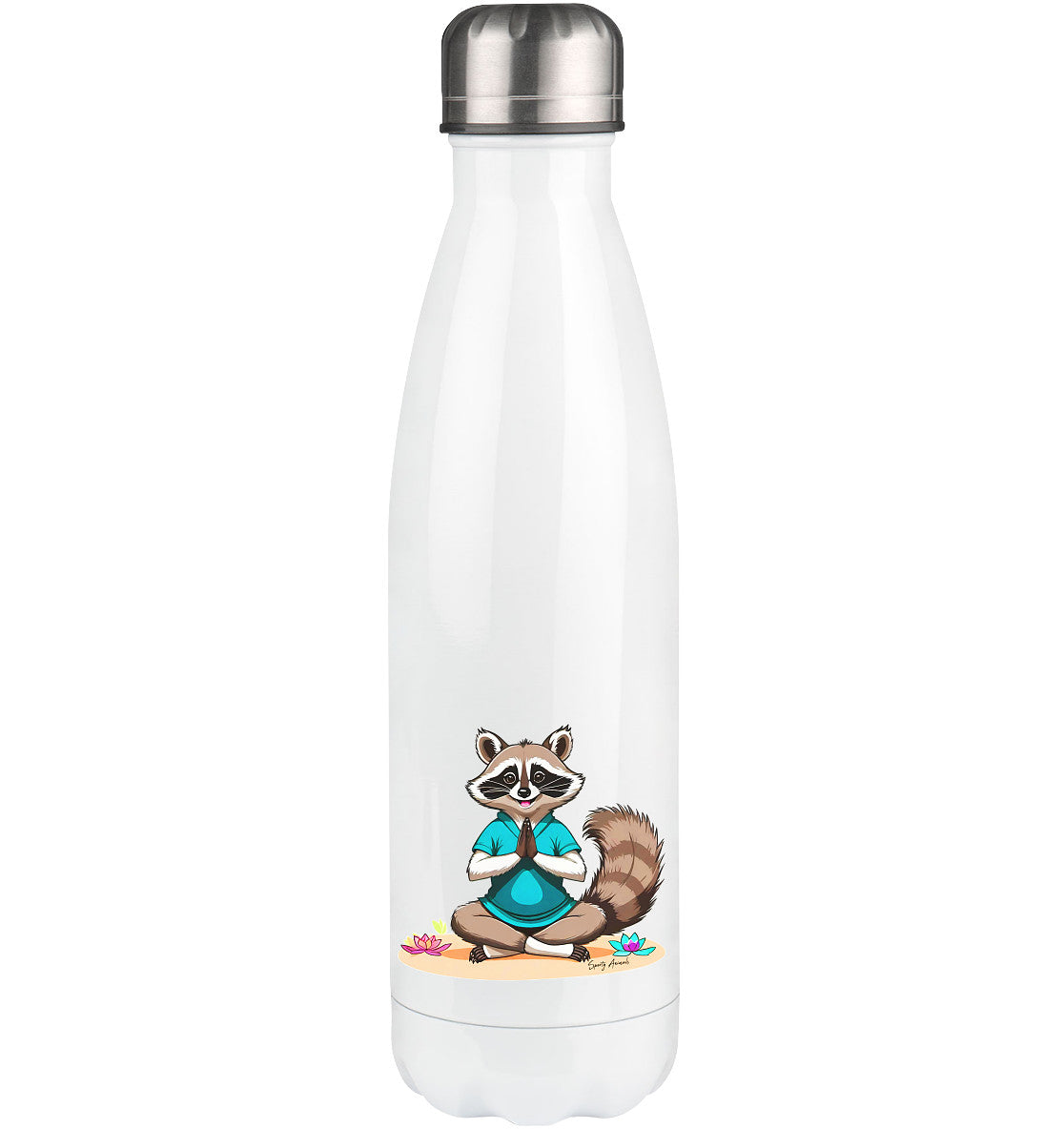 Lustige Yoga Waschbär - Thermoflasche 500ml