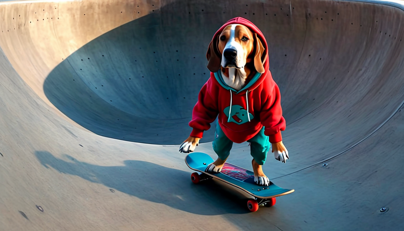 Bello beim Skateboarding: Unsere neue Hunde-Kollektion ist der absolute Wahnsinn!