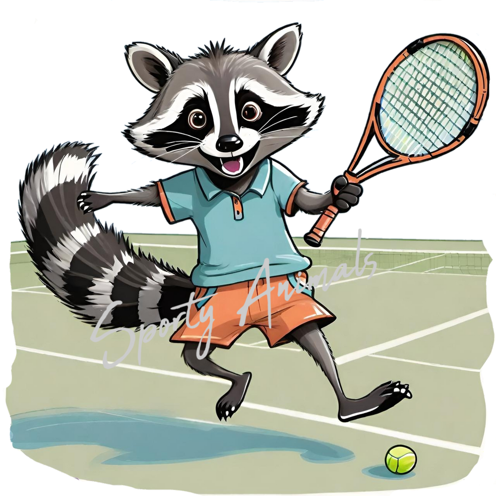 Waschbär Sport-Kollektion: Witzige Comic-Designs auf Kleidung & Accessoires