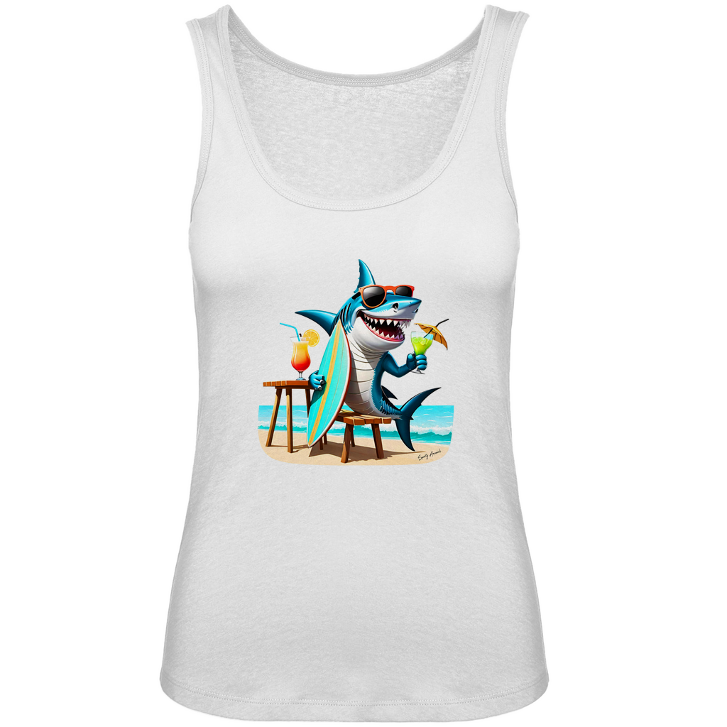 Surfing Shark - Damen Premium Organic Tank Top