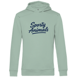 Hoodie aus Bio-Baumwolle – Lustiges Krokodil im Comic-Stil macht Yoga | Sporty Animals