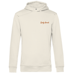 Yoga Crocodile Bio-Hoodie für Herren in Off White – Vorderseite, Ansicht der Hoodie-Vorderseite