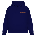 Yoga Crocodile Bio-Hoodie für Damen in Navy Blue – Vorderseite, Ansicht der Hoodie-Vorderseite