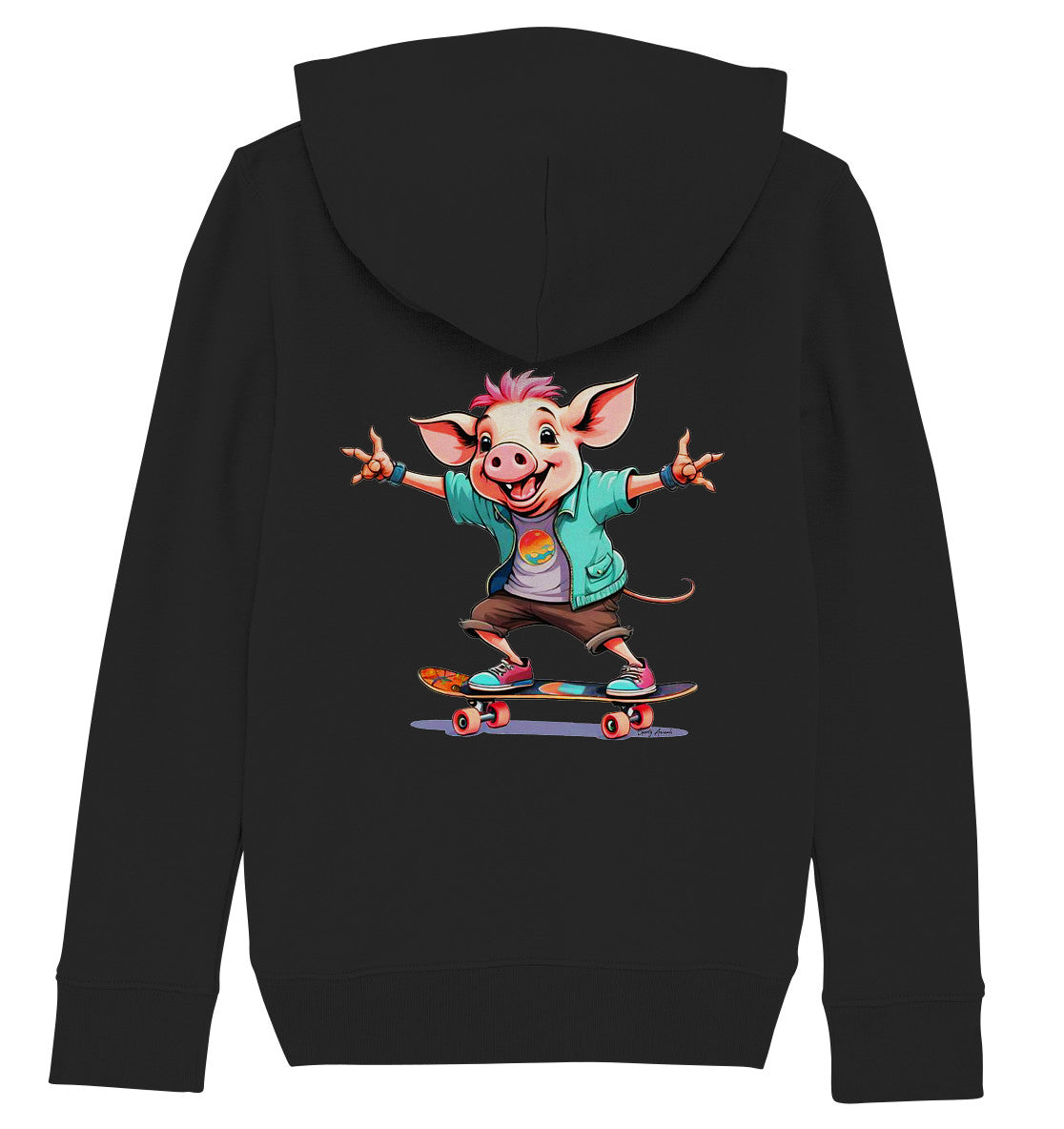 Skateboarding Pork - Kids Organic Hoodie