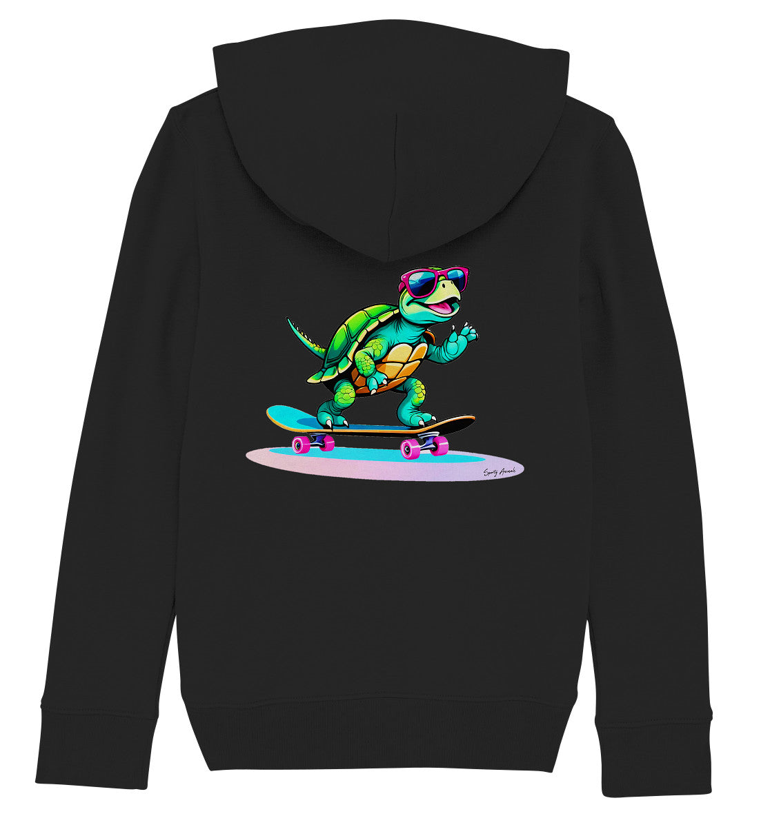 Skateboarding Turtle - Kids Organic Hoodie