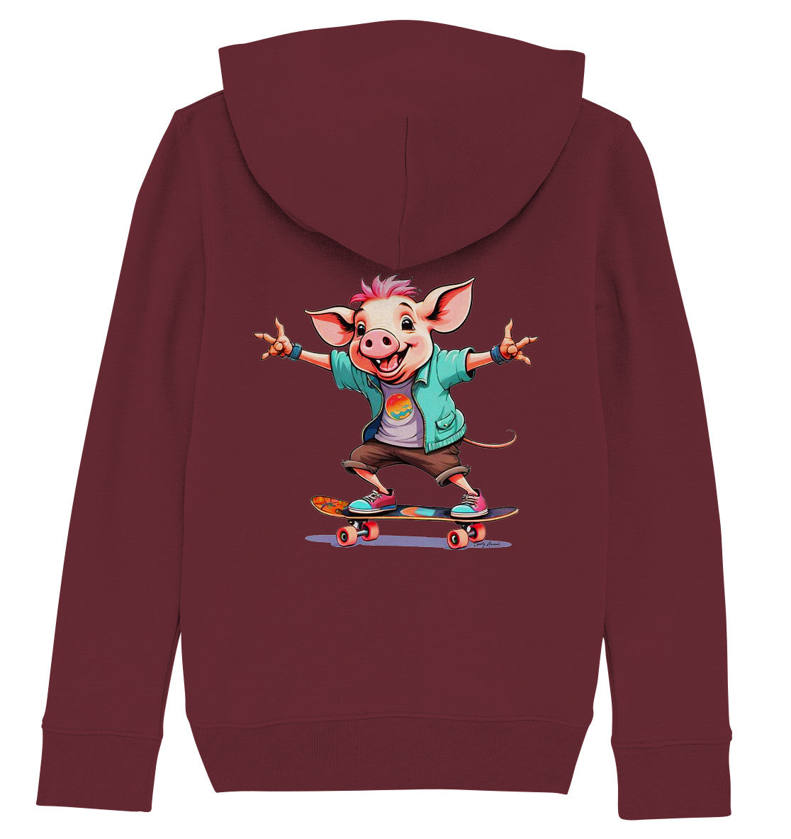 Skateboarding Pork - Kids Organic Hoodie