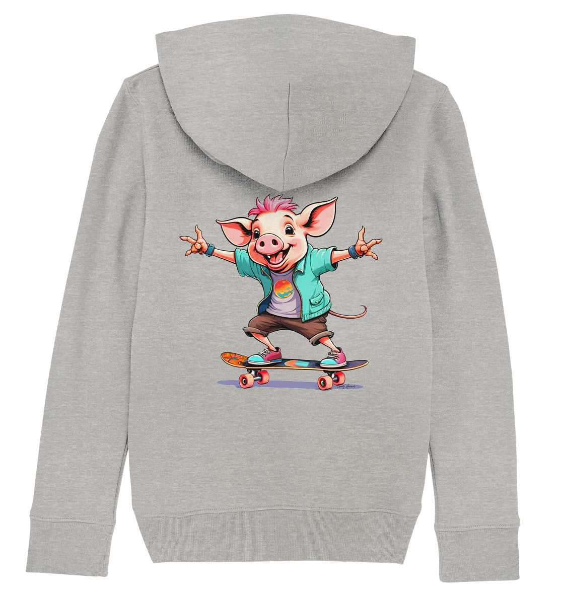 Skateboarding Pork - Kids Organic Hoodie