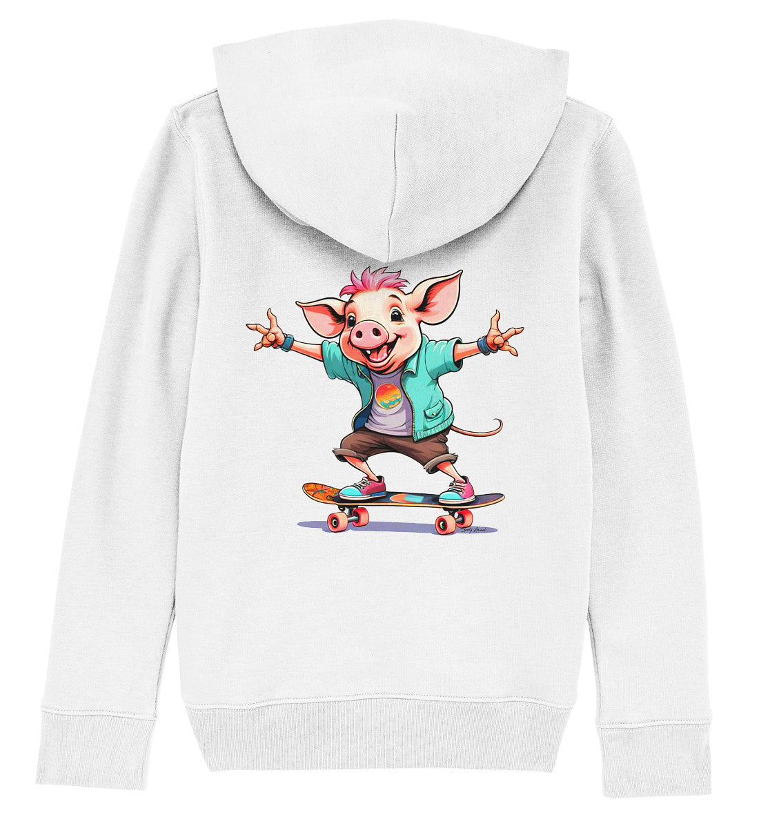 Skateboarding Pork - Kids Organic Hoodie