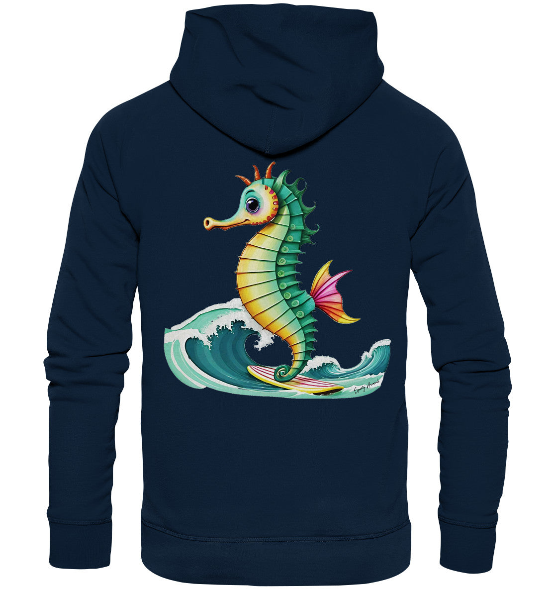 Surfing Seahorse - Organic Fashion Hoodie