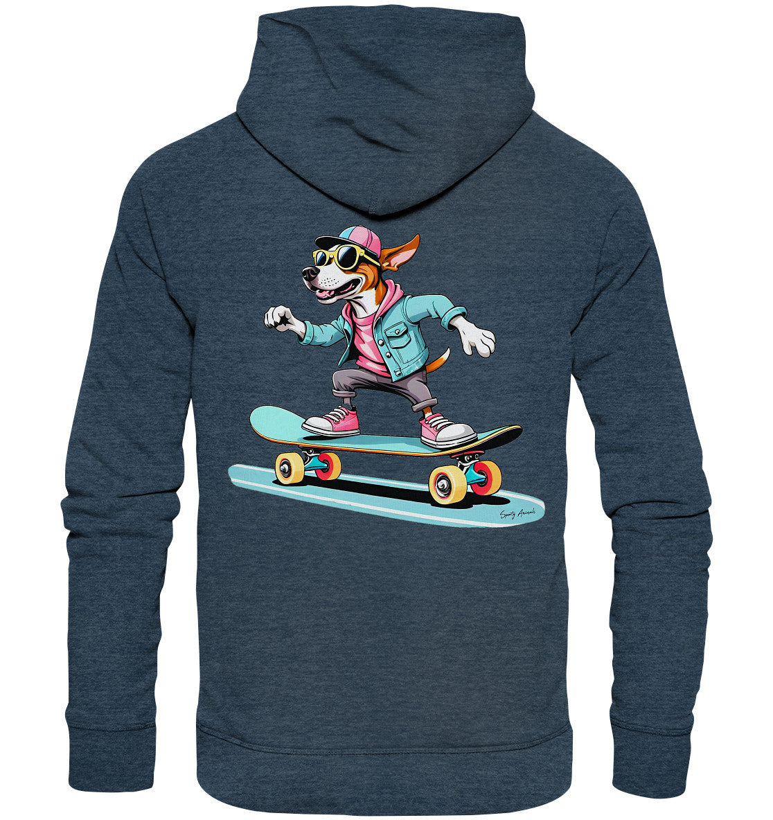 Skateboarding Dog  - Organic Fashion Hoodie