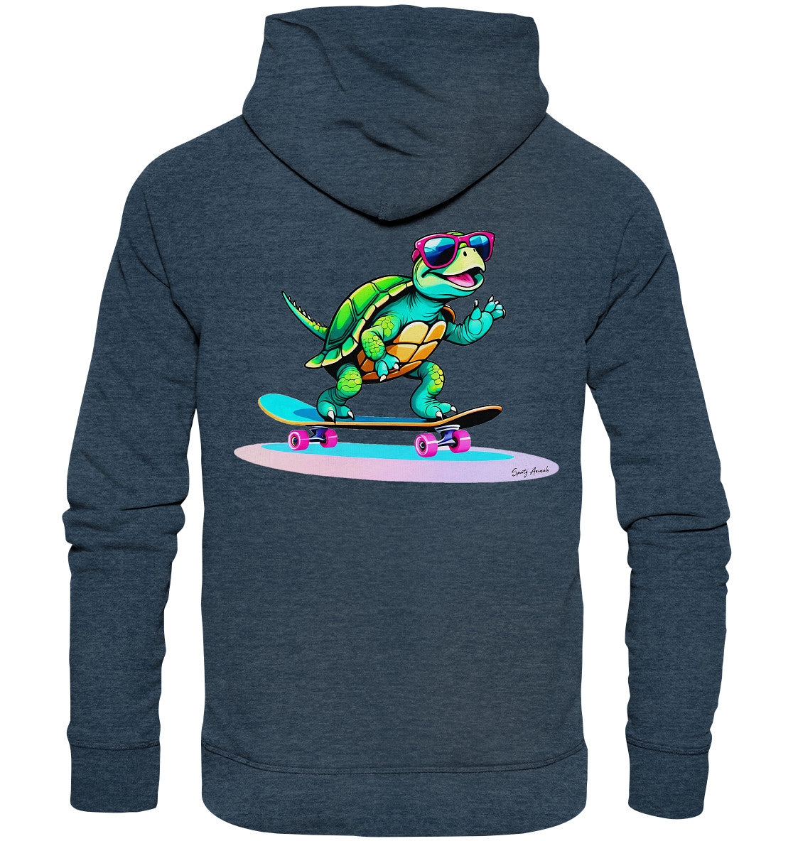 Skateboarding Turtle - Organic Fashion Hoodie