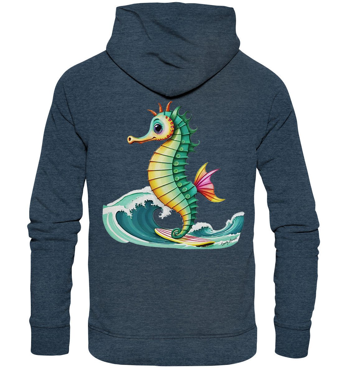 Surfing Seahorse - Organic Fashion Hoodie