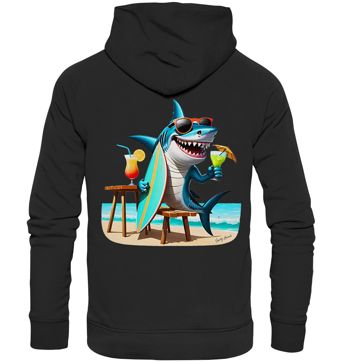 Surfing Shark - Organic Fashion Hoodie