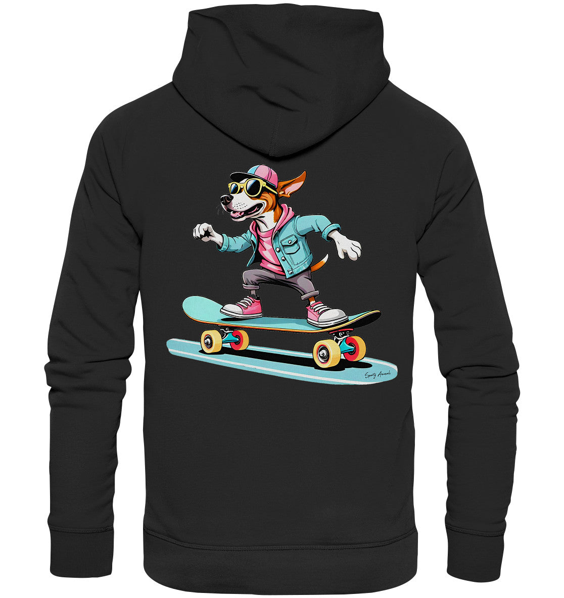 Skateboarding Dog  - Organic Fashion Hoodie