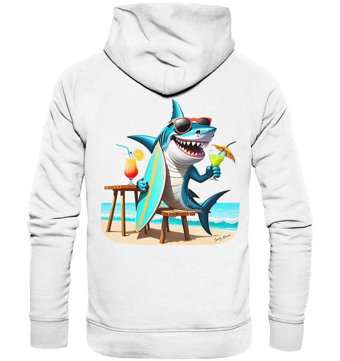 Surfing Shark - Organic Fashion Hoodie