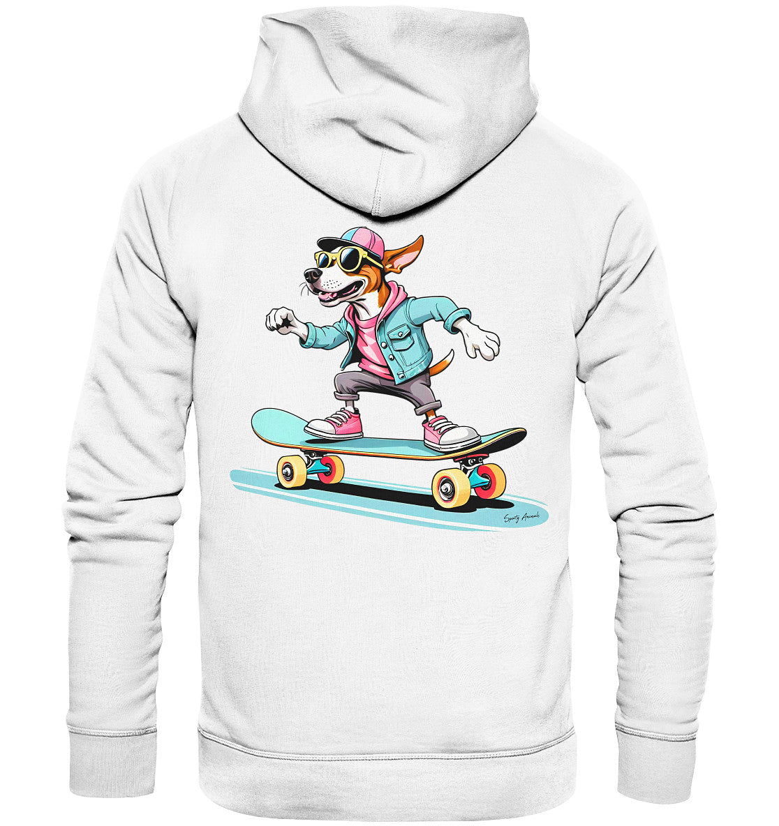 Skateboarding Dog  - Organic Fashion Hoodie