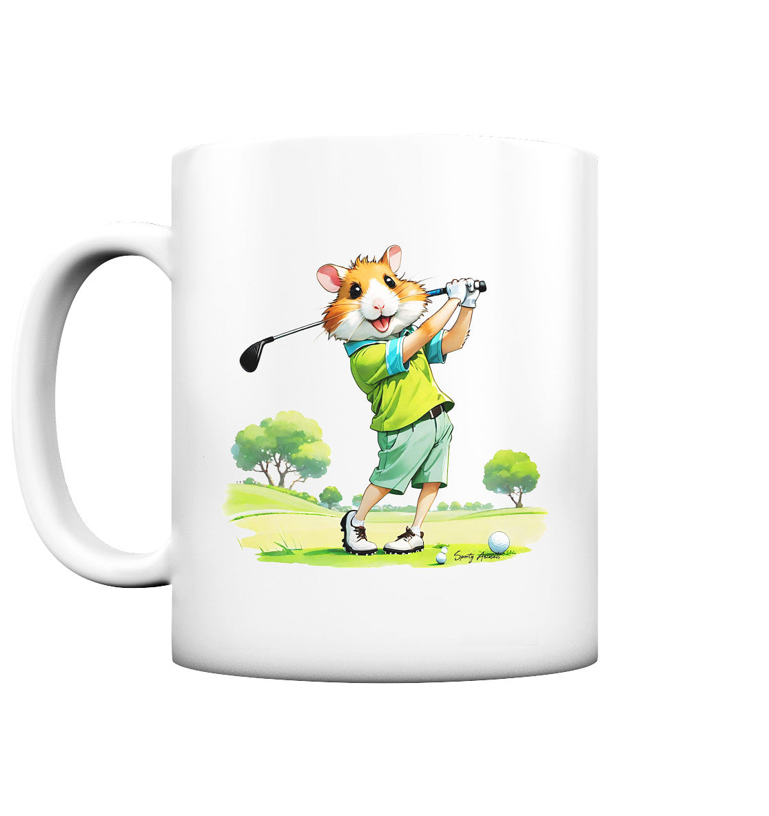 Golfing Hamster - Tasse matt