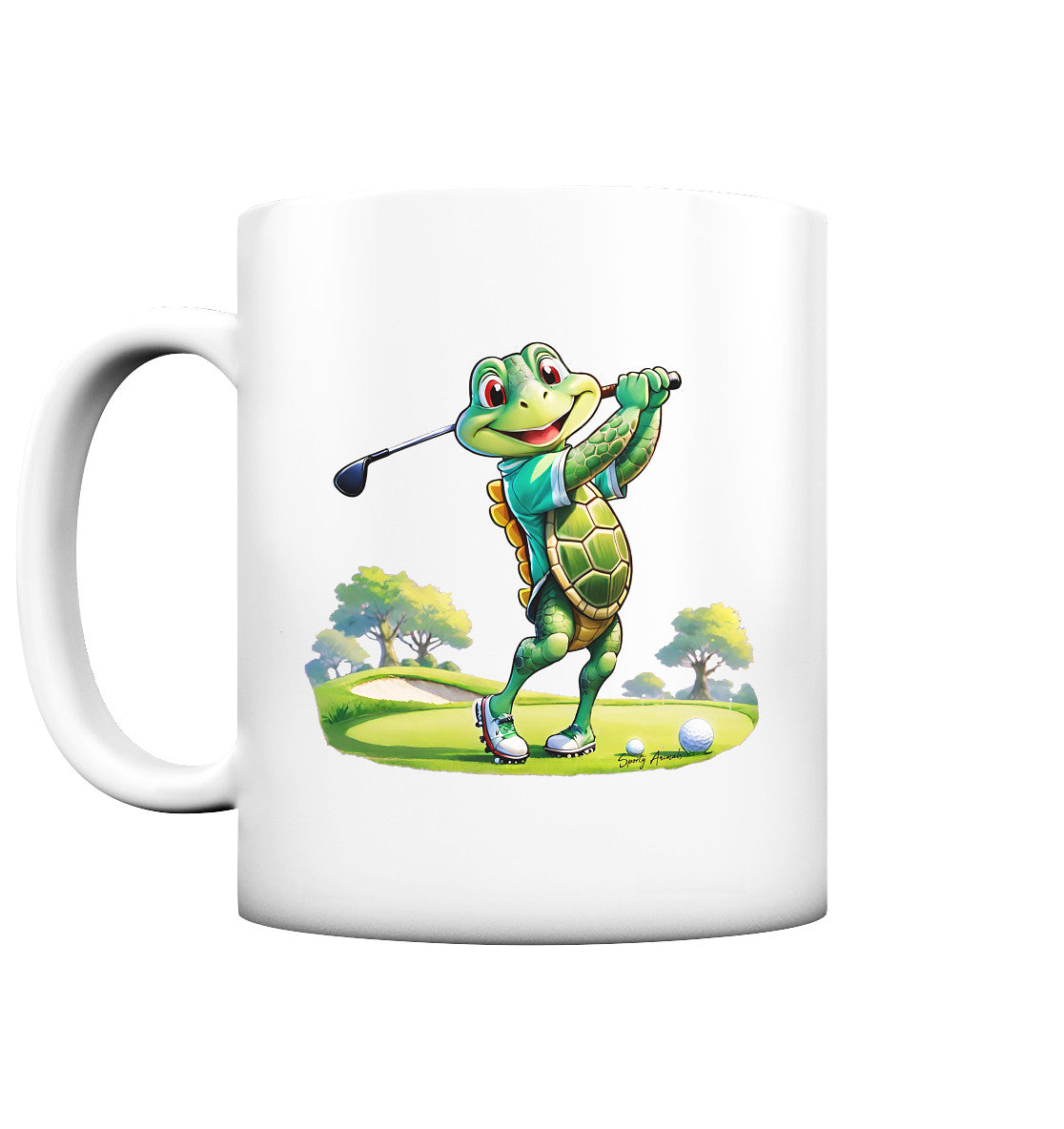 Golfing Turtle - Tasse matt