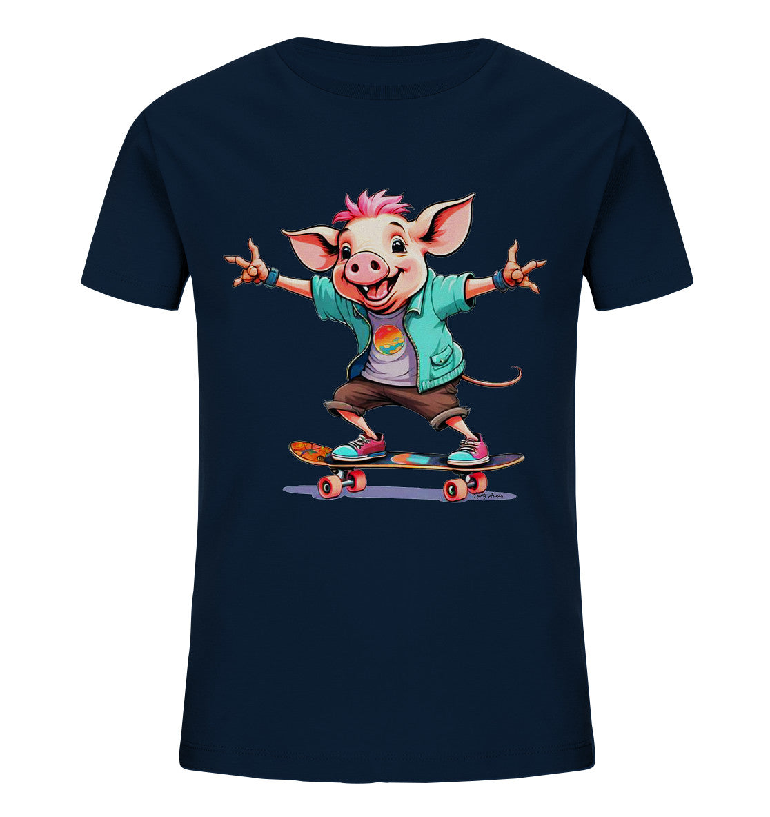 Skateboarding Pork - Kids Organic Shirt