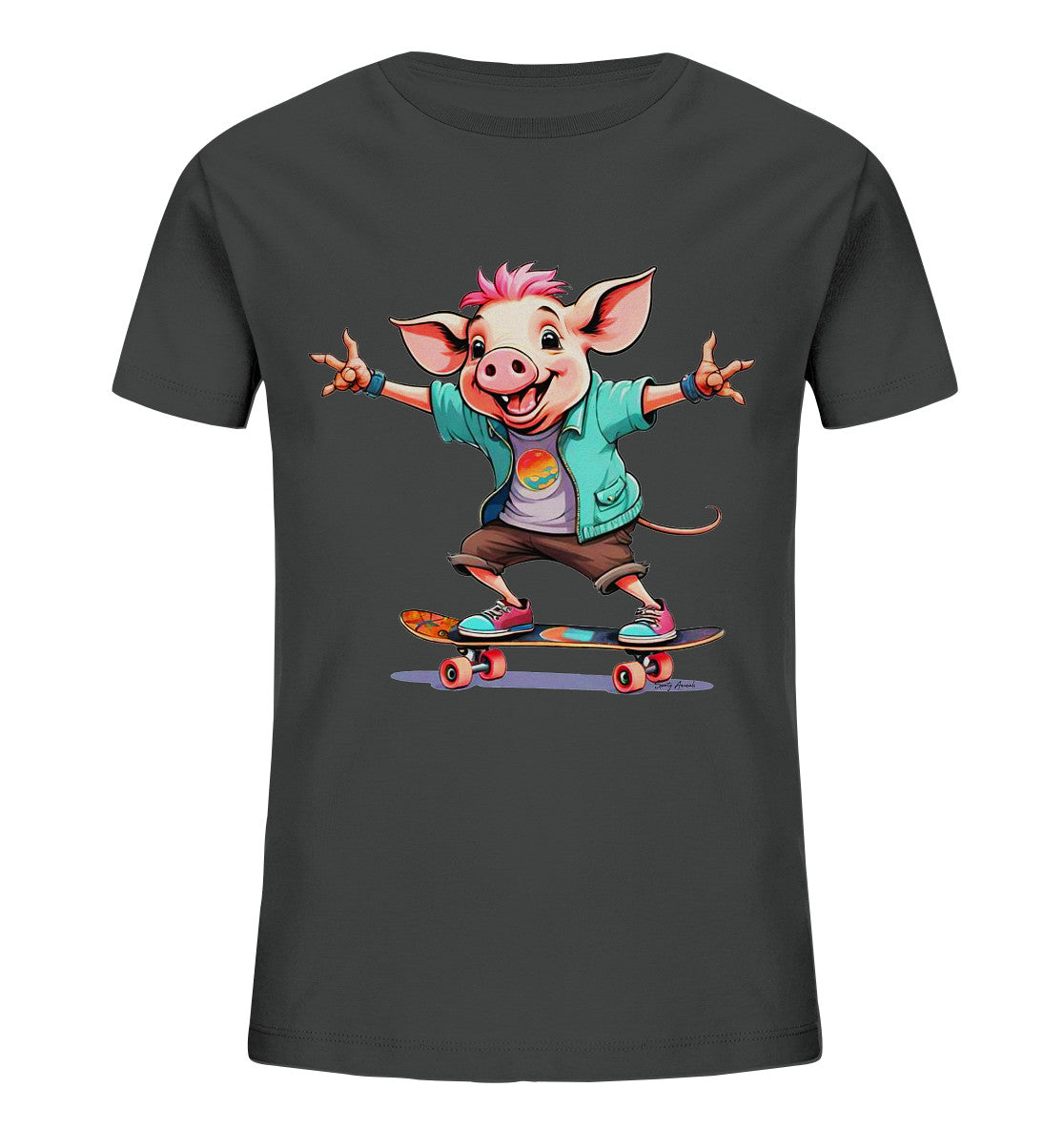 Skateboarding Pork - Kids Organic Shirt