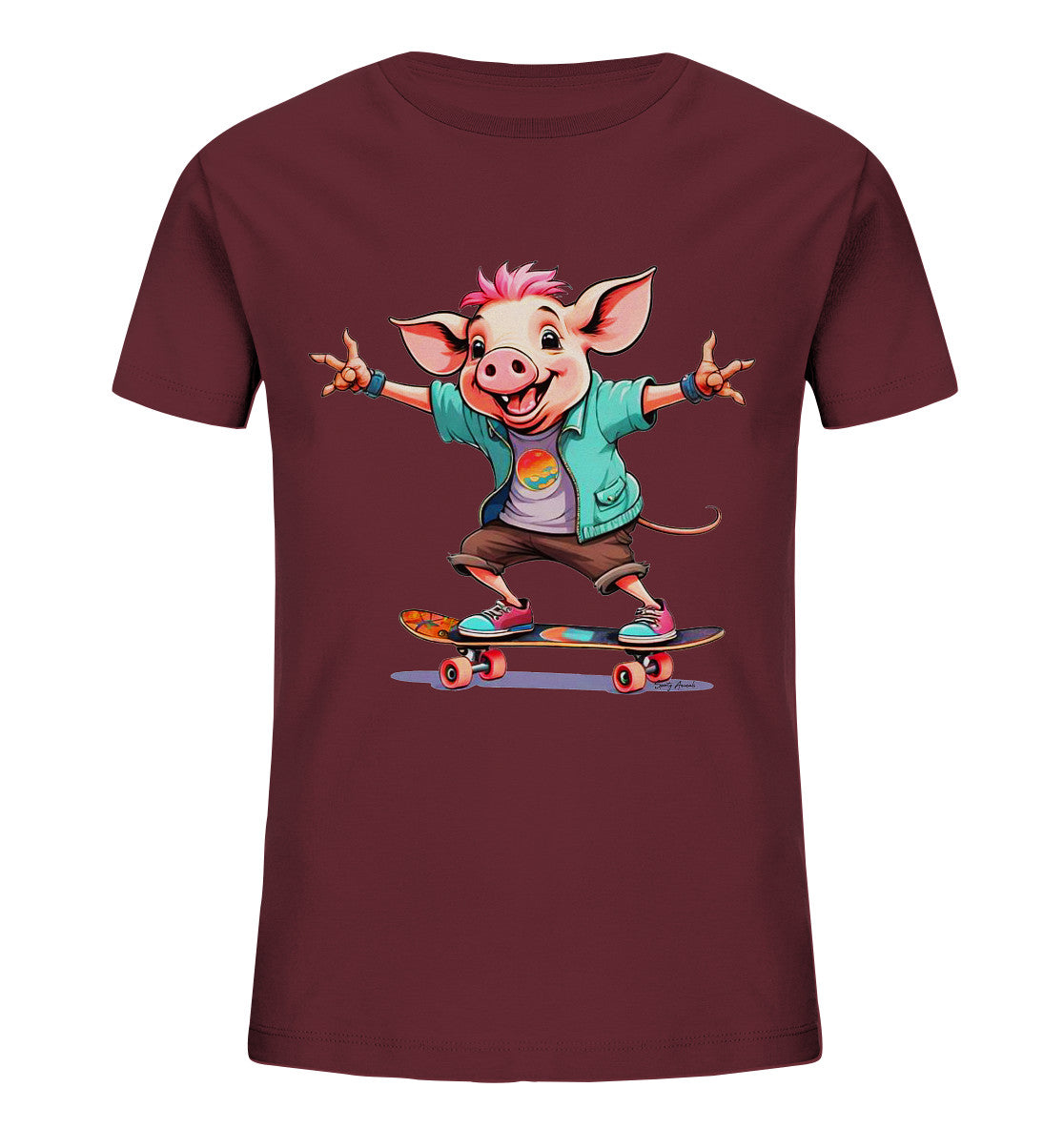 Skateboarding Pork - Kids Organic Shirt