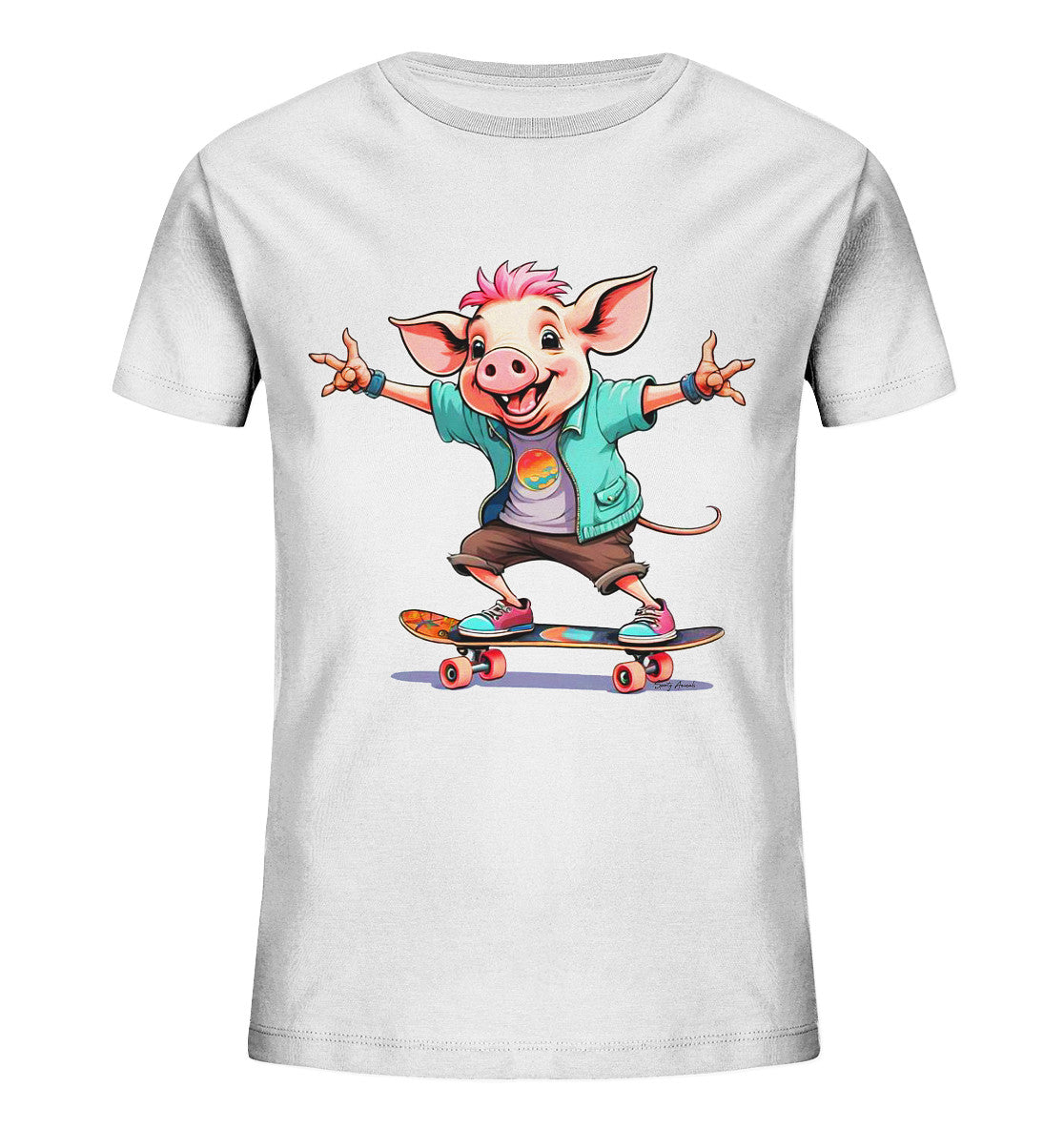 Skateboarding Pork - Kids Organic Shirt