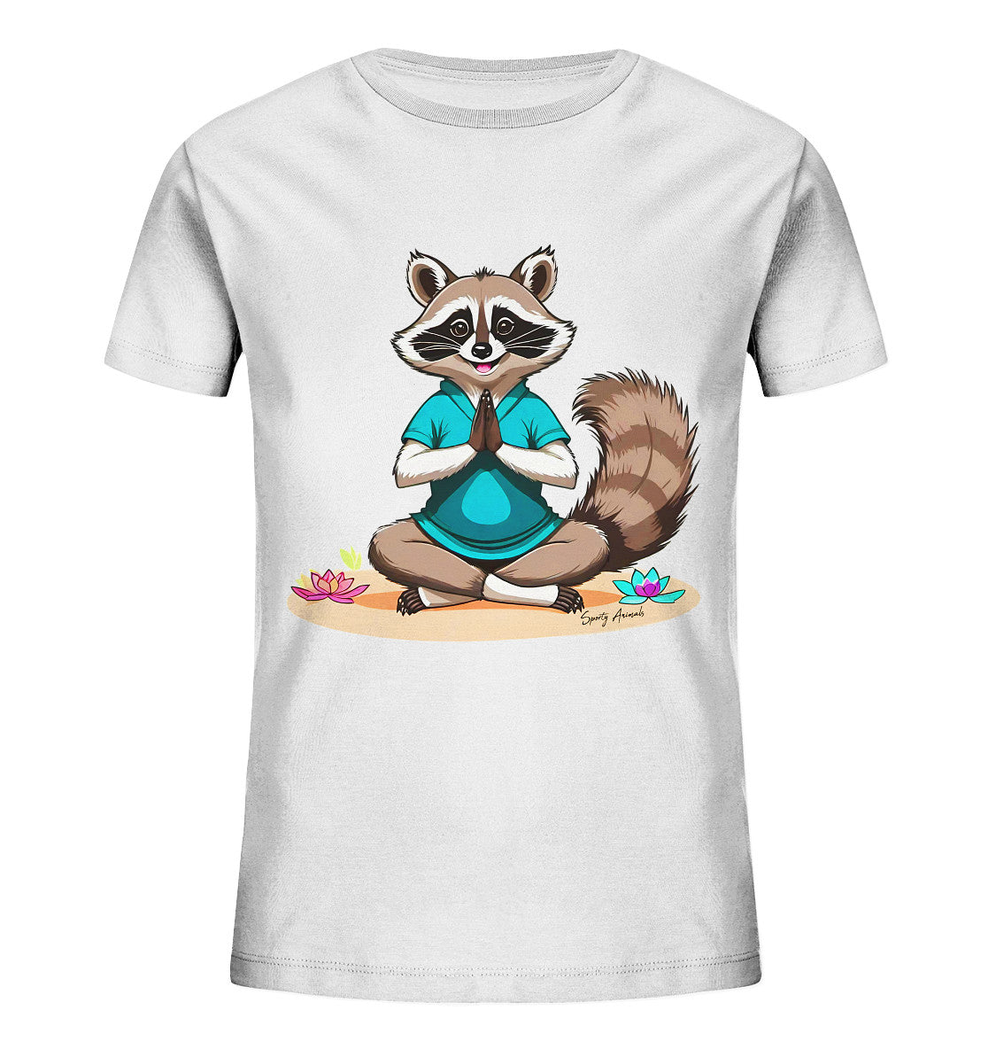 Lustiger Yoga Waschbär - Kinder Organic Shirt