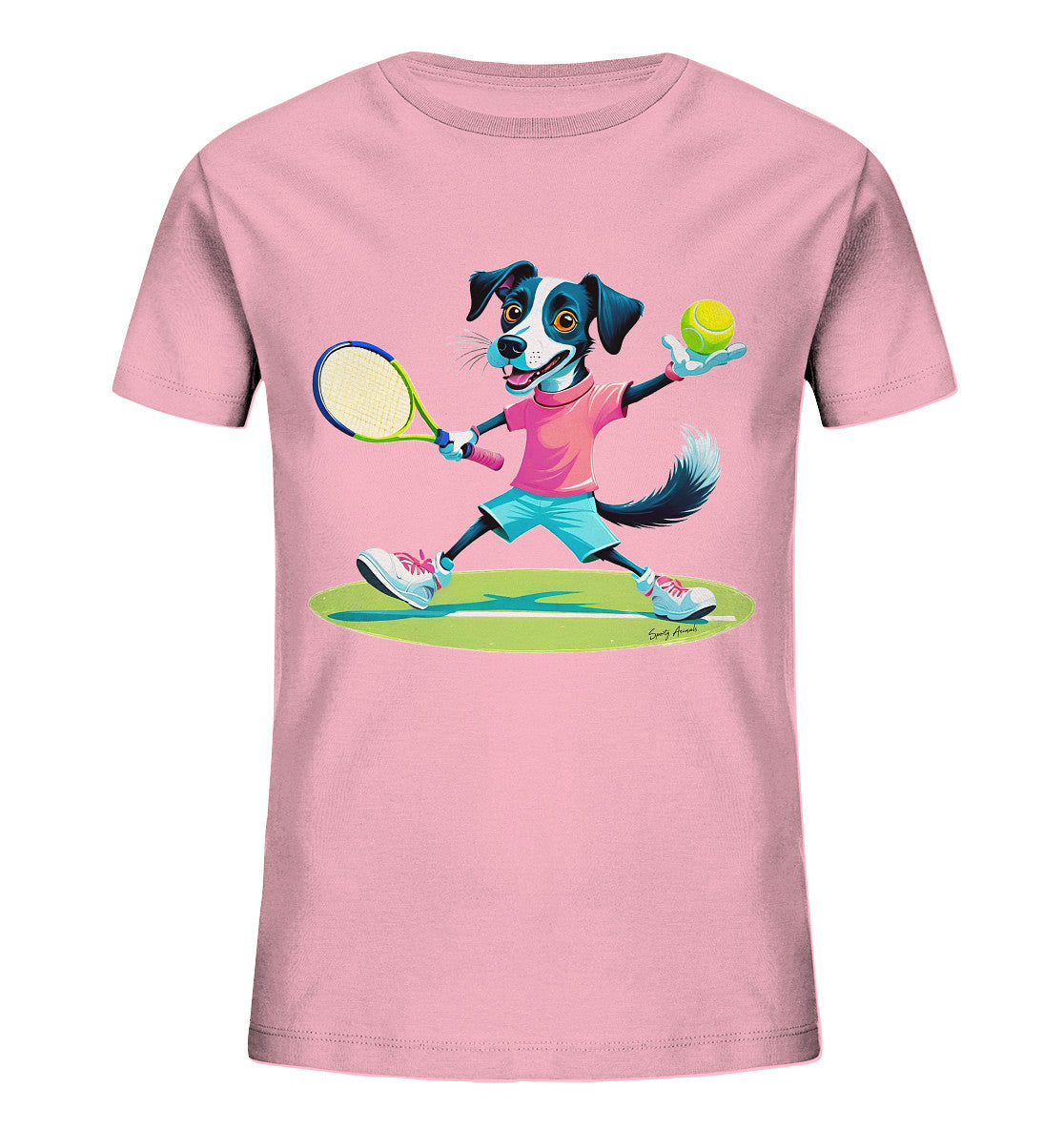 Hund Tennis Kinder T-Shirt Kurzarm