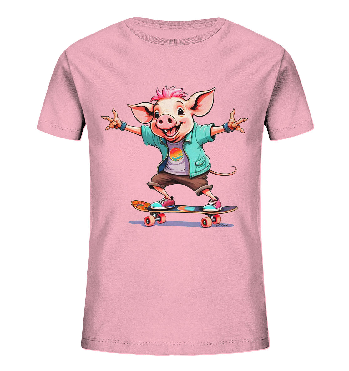 Skateboarding Pork - Kids Organic Shirt