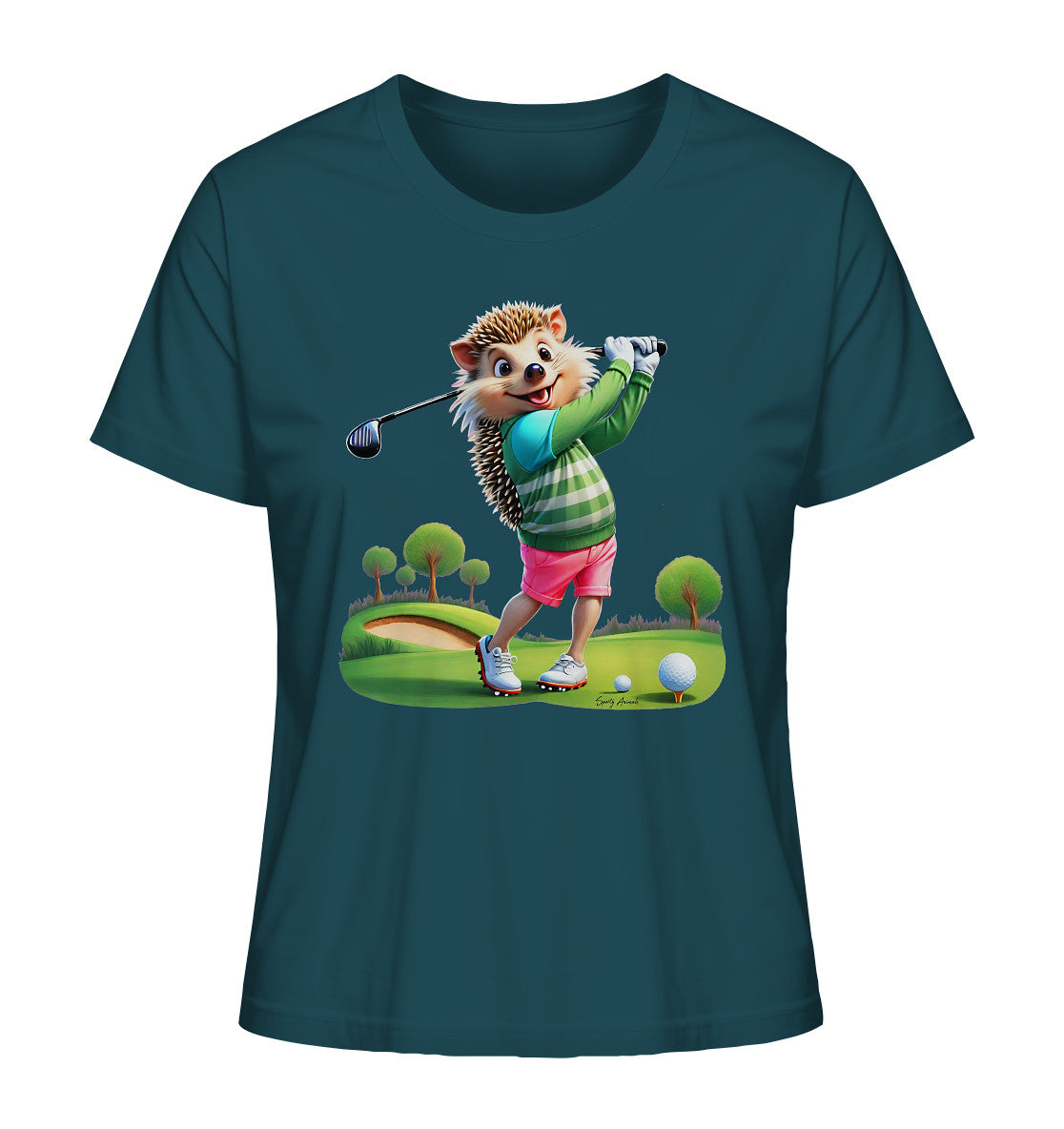 Golfing Hedgehog - Ladies Organic Shirt