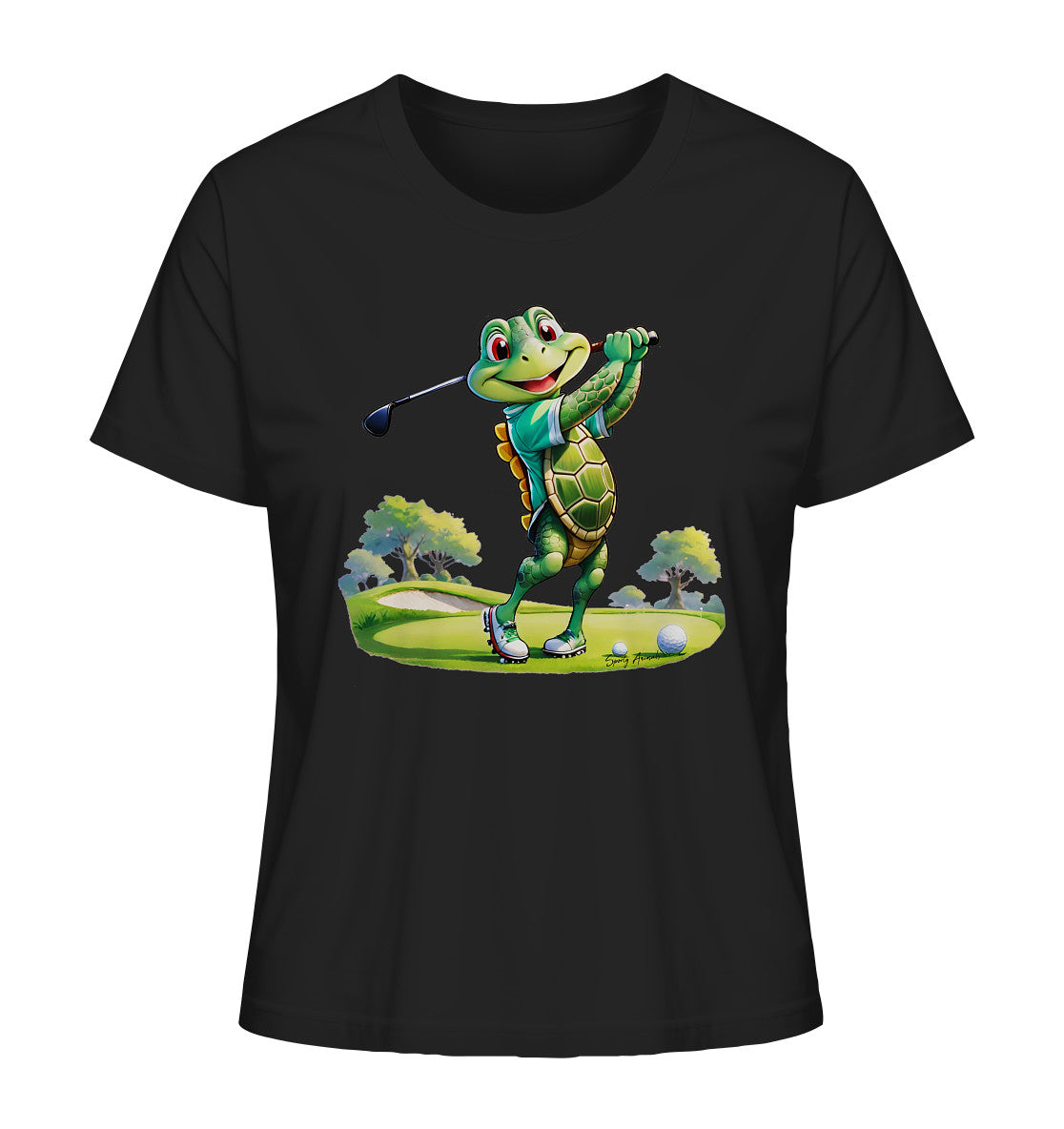 Golfing Turtle - Ladies Organic Shirt