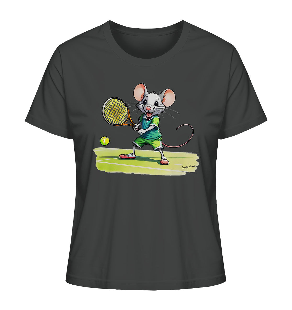 Tennis Mouse T-Shirt - Ladies Organic Shirt