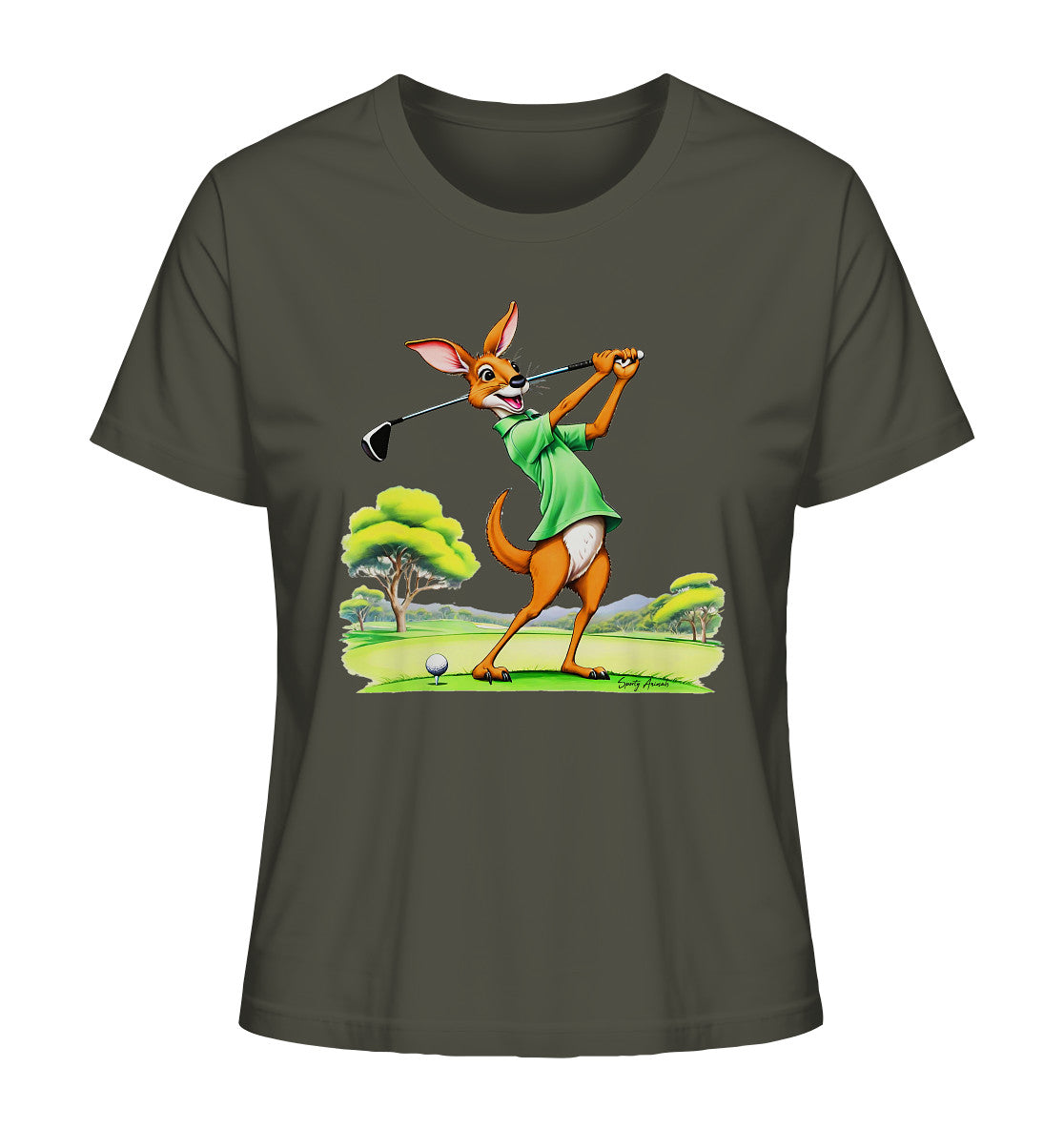 Golfing Kangaroo - Ladies Organic Shirt