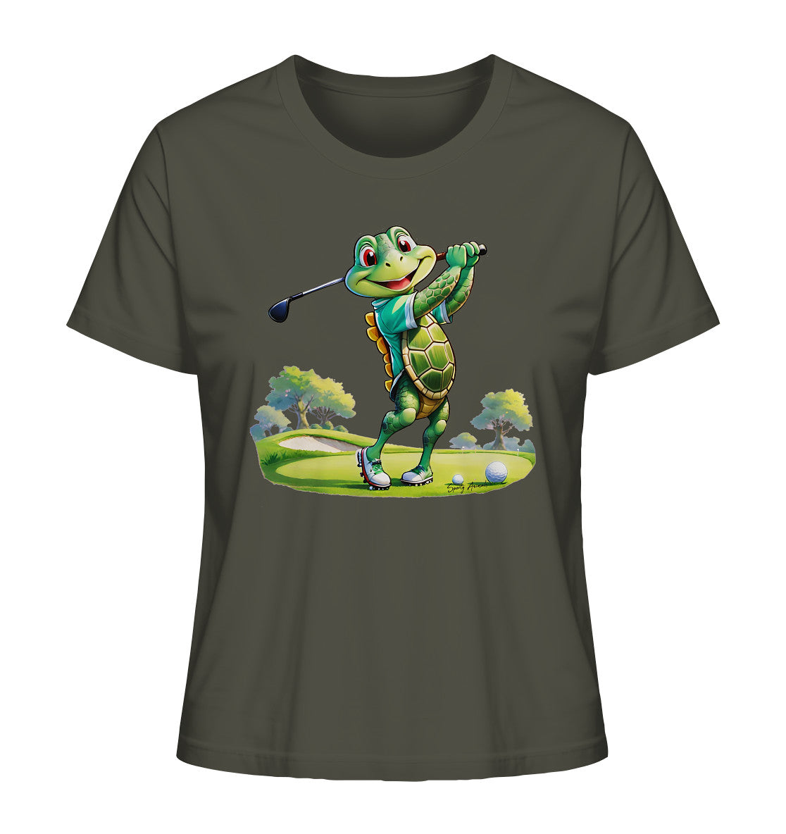 Golfing Turtle - Ladies Organic Shirt